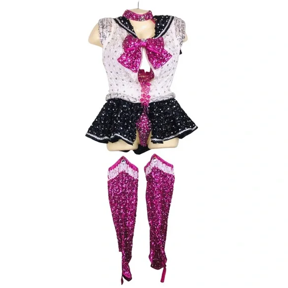 Vintage Vicky Renee Feature Dancer Costume – Sailor Girl – Swarovski Rhinestones - Picture 7 of 11